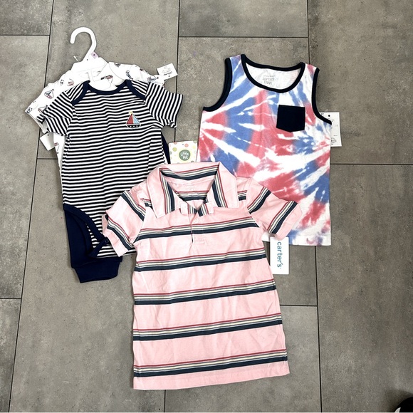 NEW bundle of baby boy toddler clothing boats tie dye red white blue 9m-3T - Picture 1 of 10